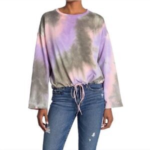 14th & Union Tie Dye Drawstring Hem Sweatshirt